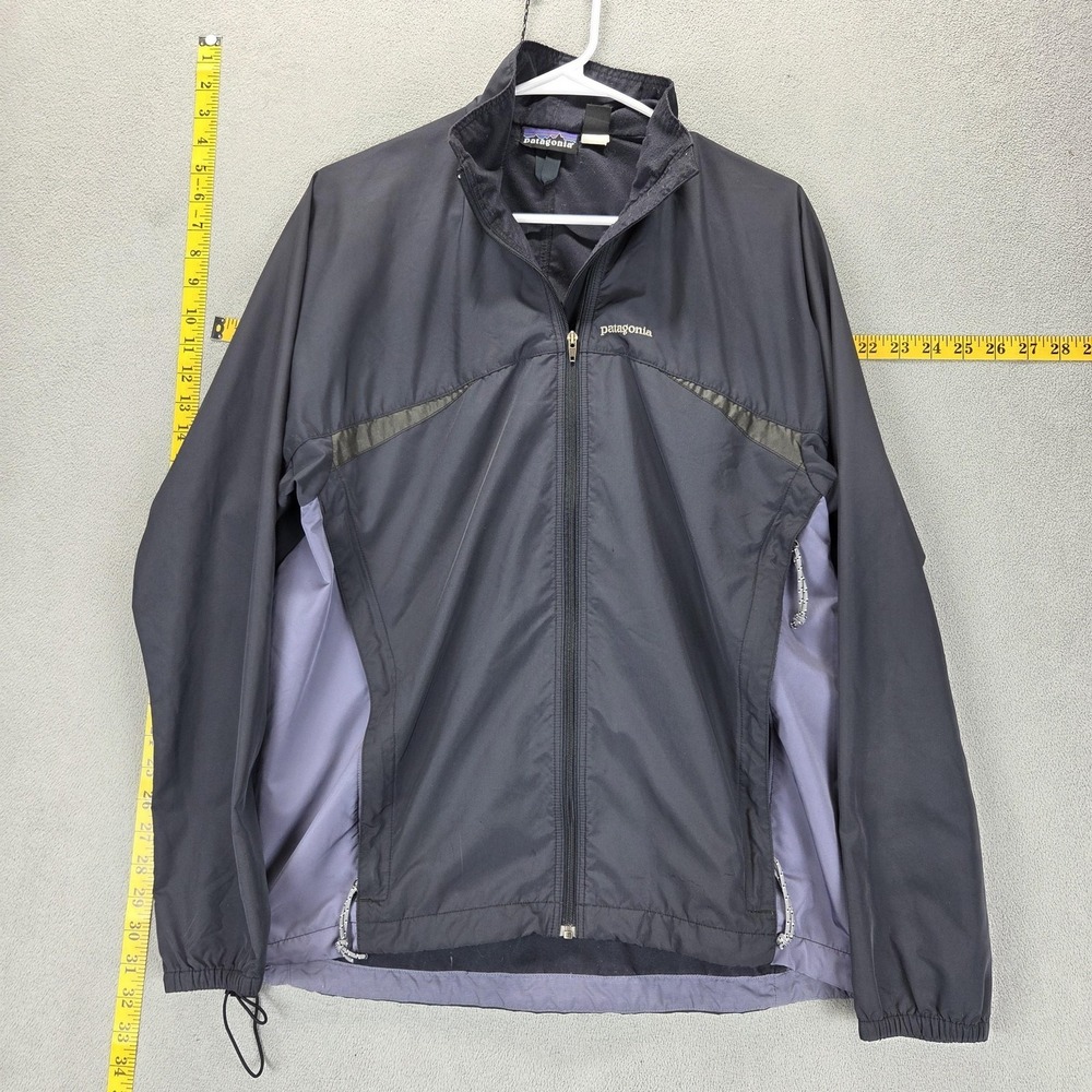 VTG Patagonia Jacket Womens L Gray Integral Windbreaker Full Zip Running Hiking